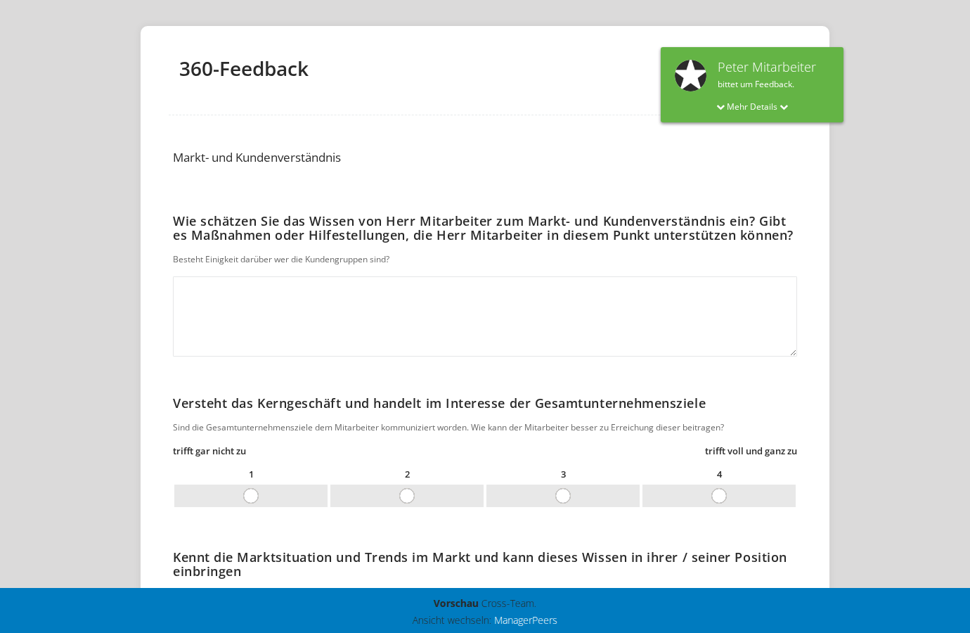 Offene Frage mit Textfeld