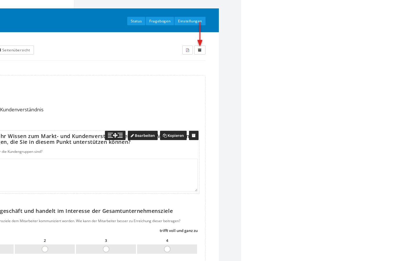 Archiv-Symbol in der Editor-Werkzeugleiste
