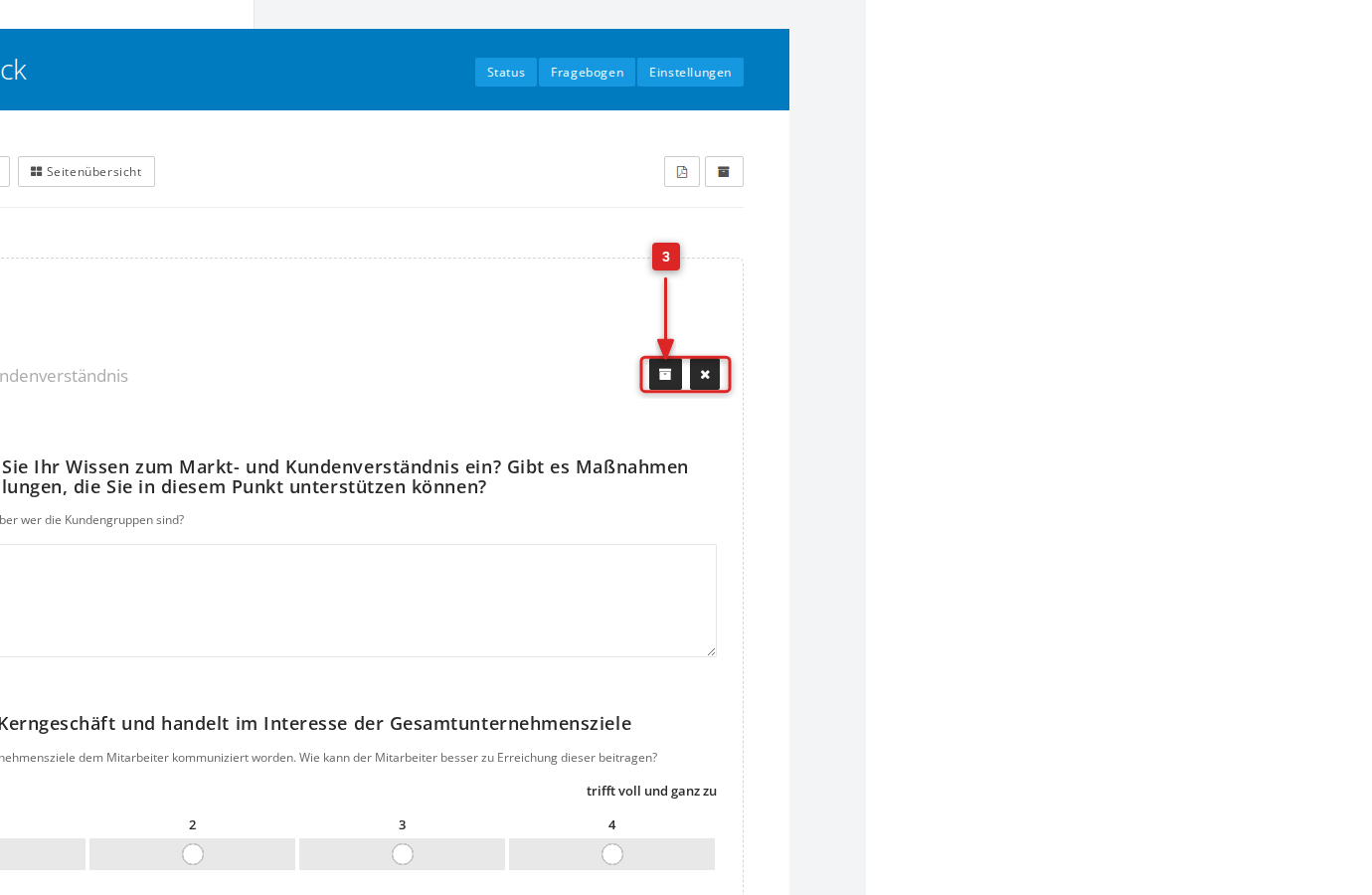 Werkzeugleiste eines archivierten Elements mit hervorgehobenem Wiederherstellen-Symbol
