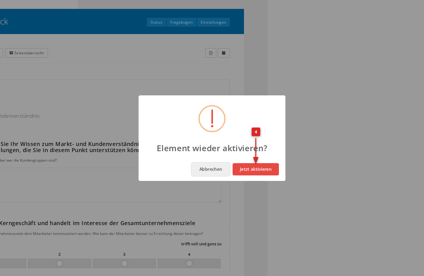 Bestätigungsdialog „Element wieder aktivieren?"