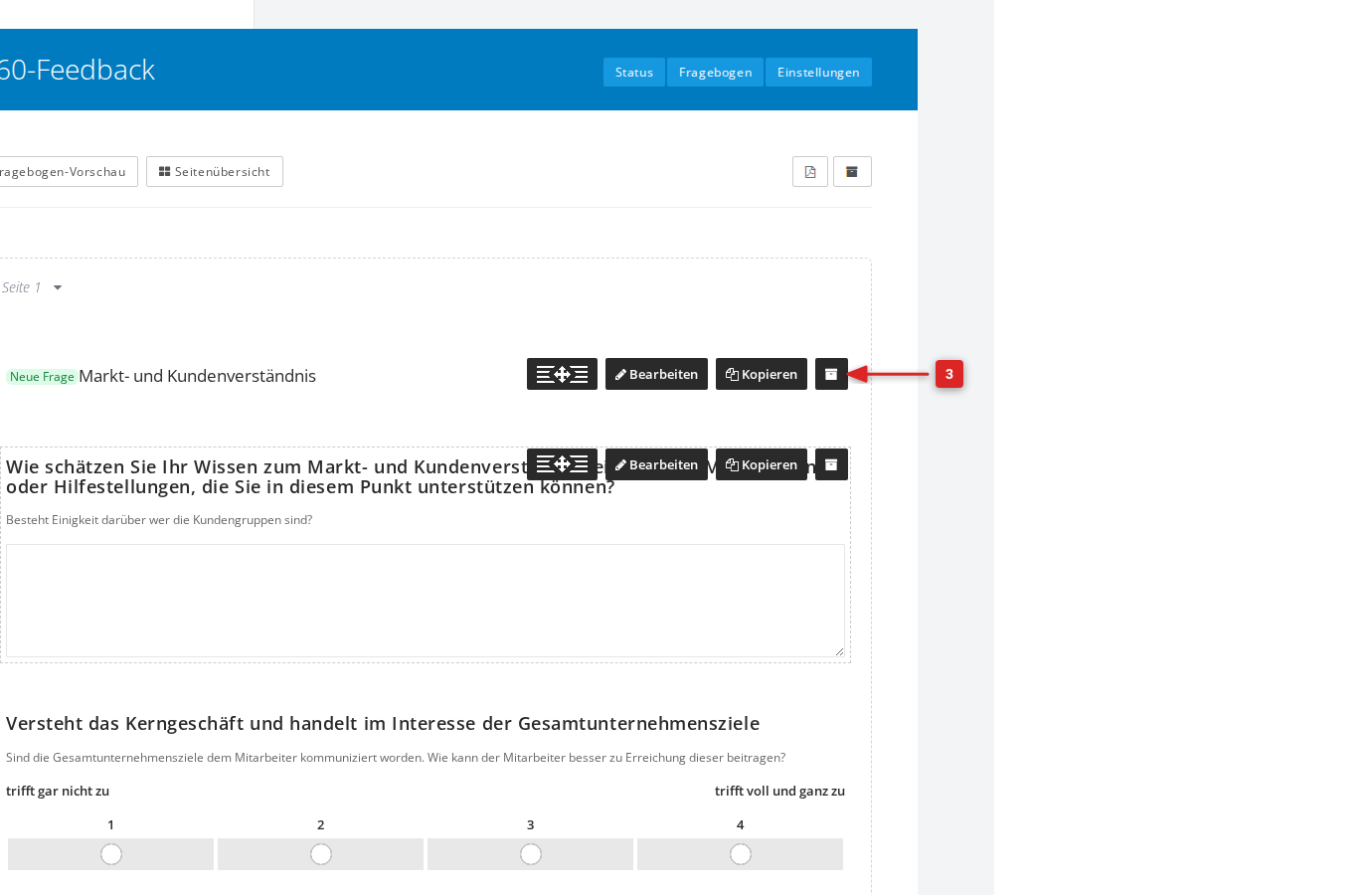 Werkzeugleiste mit hervorgehobenem Archiv-Symbol