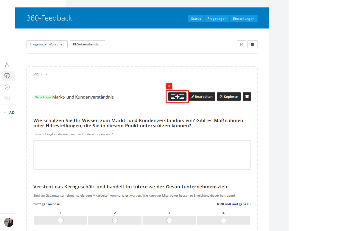 Werkzeugleiste mit Verschiebe-Symbol