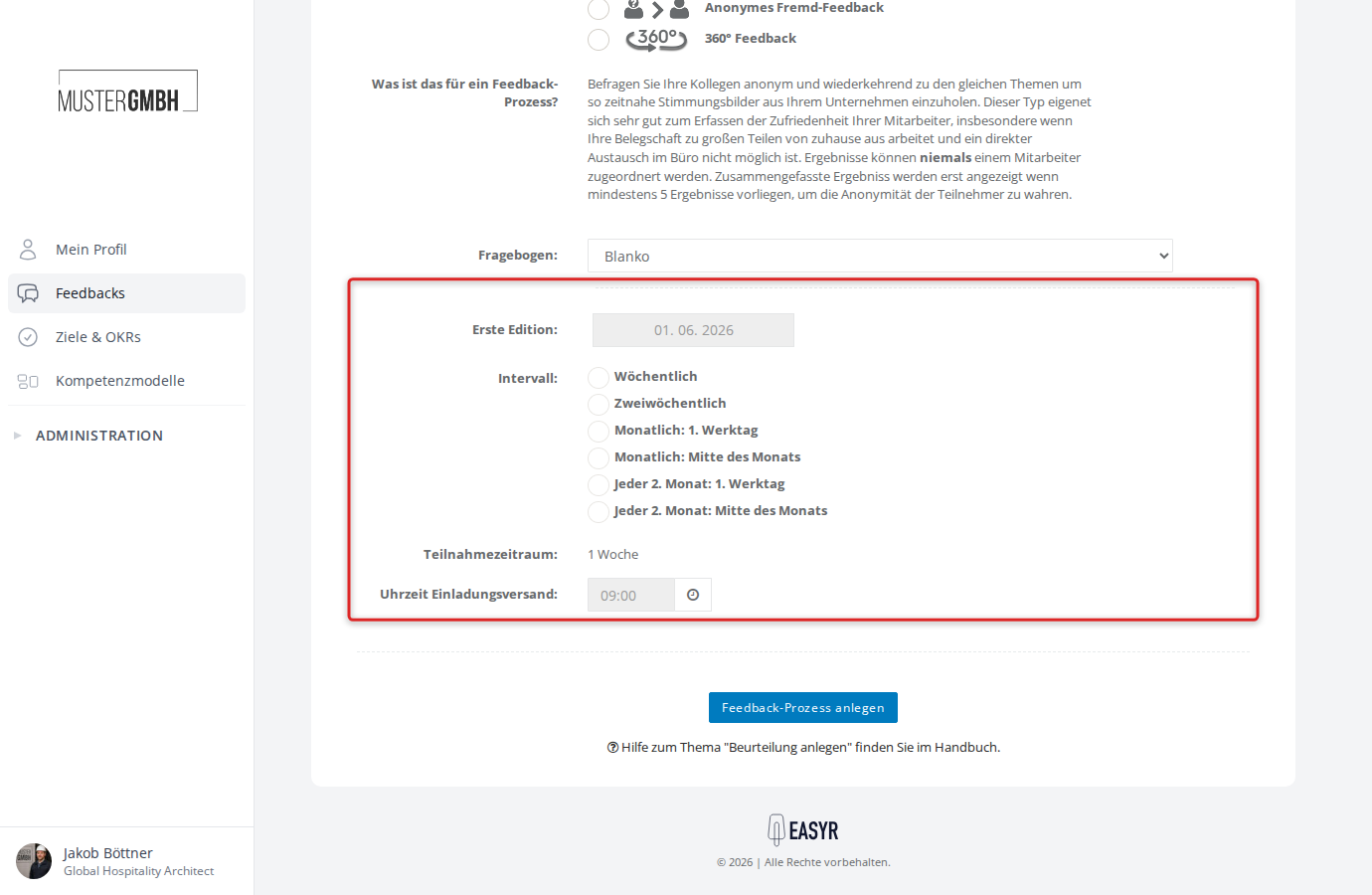 Formular zum Anlegen einer Puls-Befragung