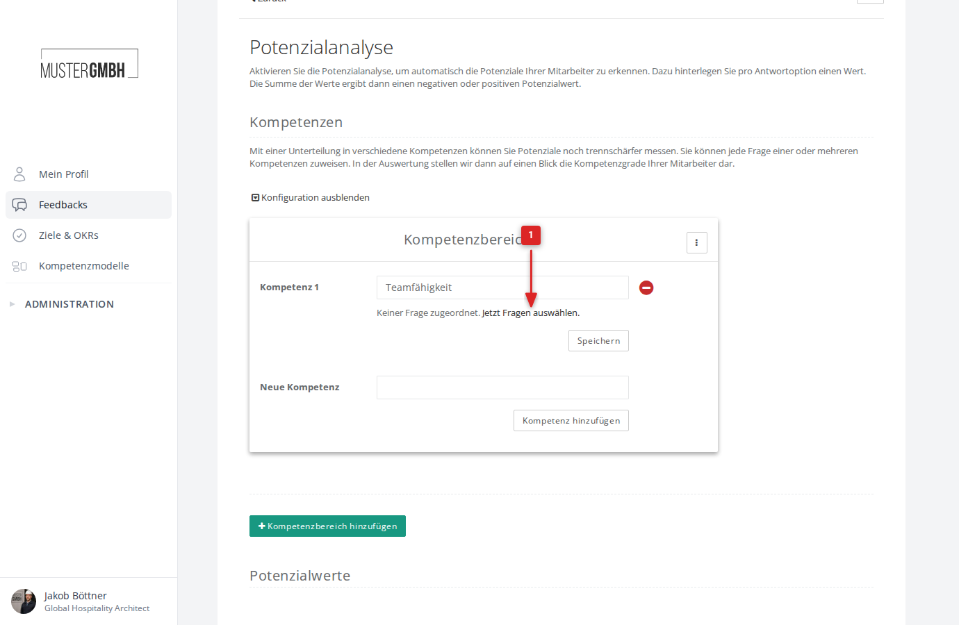 Kompetenz mit Link zur Fragenzuordnung