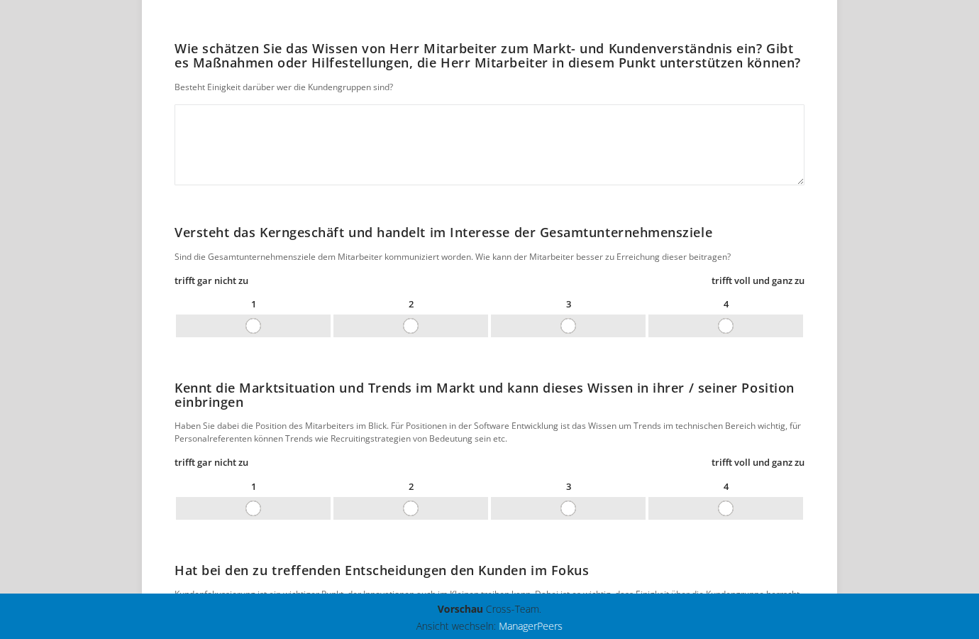 Skala-Frage in der Teilnehmeransicht