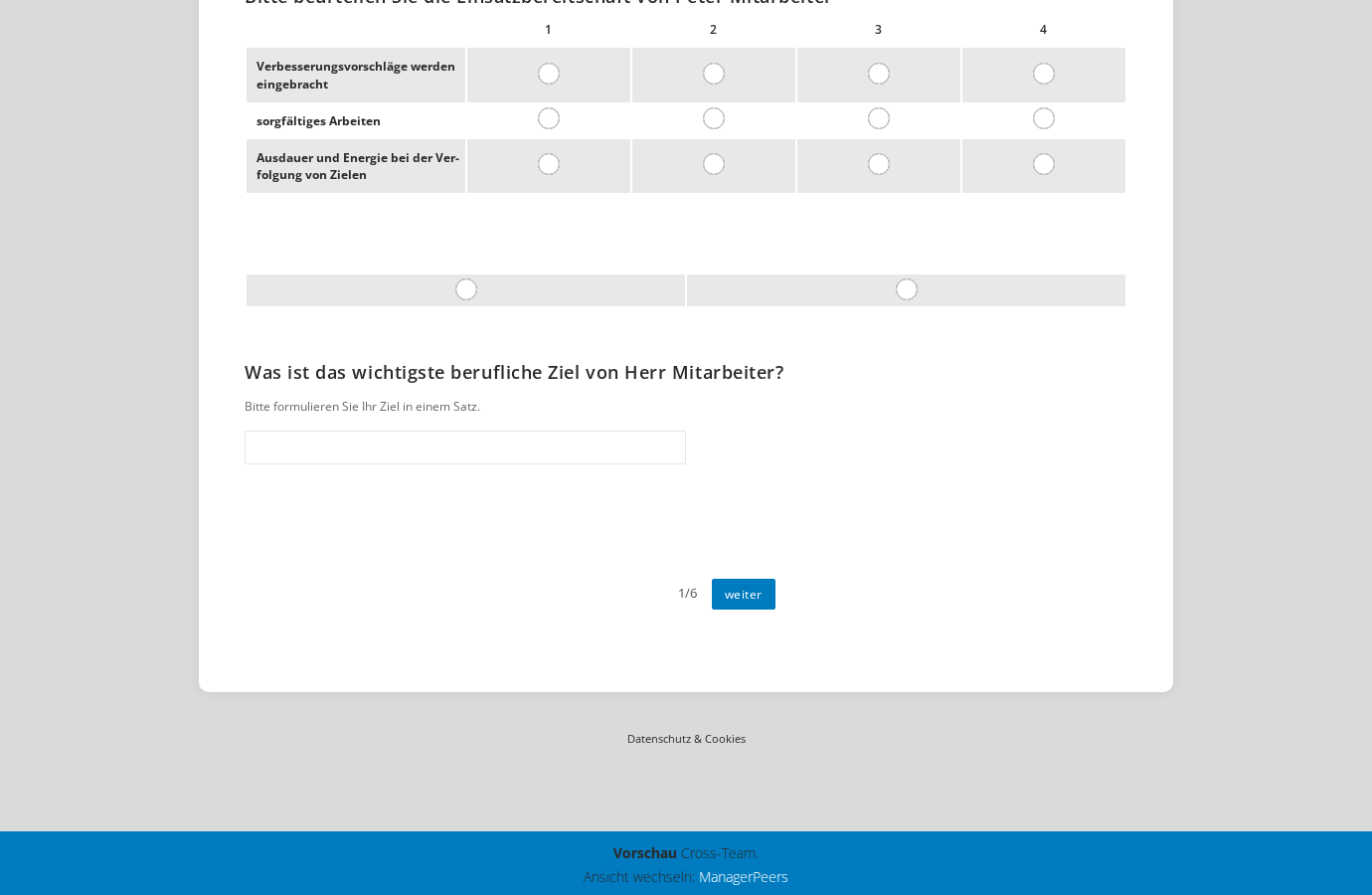 Darstellung der Textfeld-Frage während der Teilnahme mit Fragetitel und einzeiligem Eingabefeld