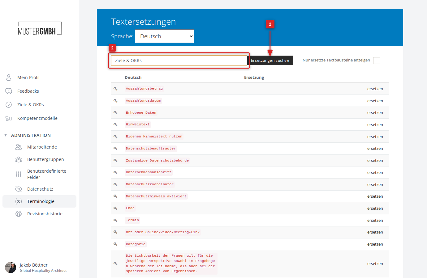 Textbaustein suchen