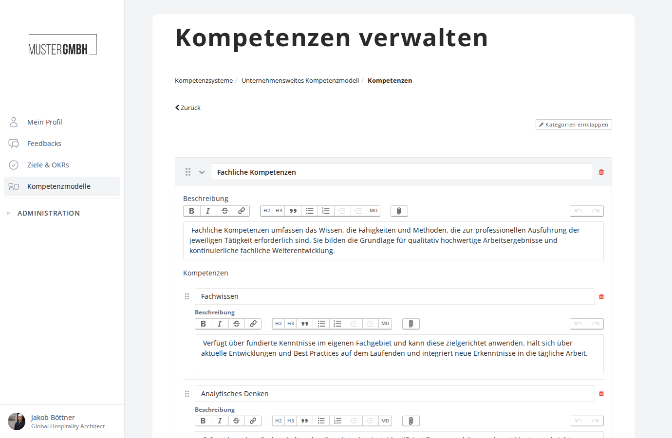 Kompetenzen verwalten