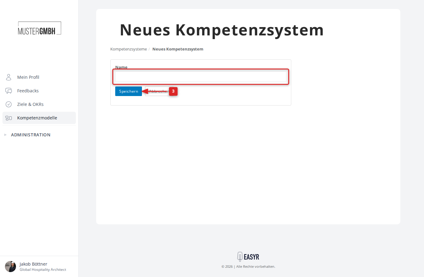Formular: Neues Kompetenzsystem anlegen