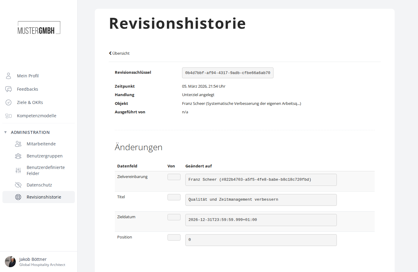 Detailansicht einer Änderung