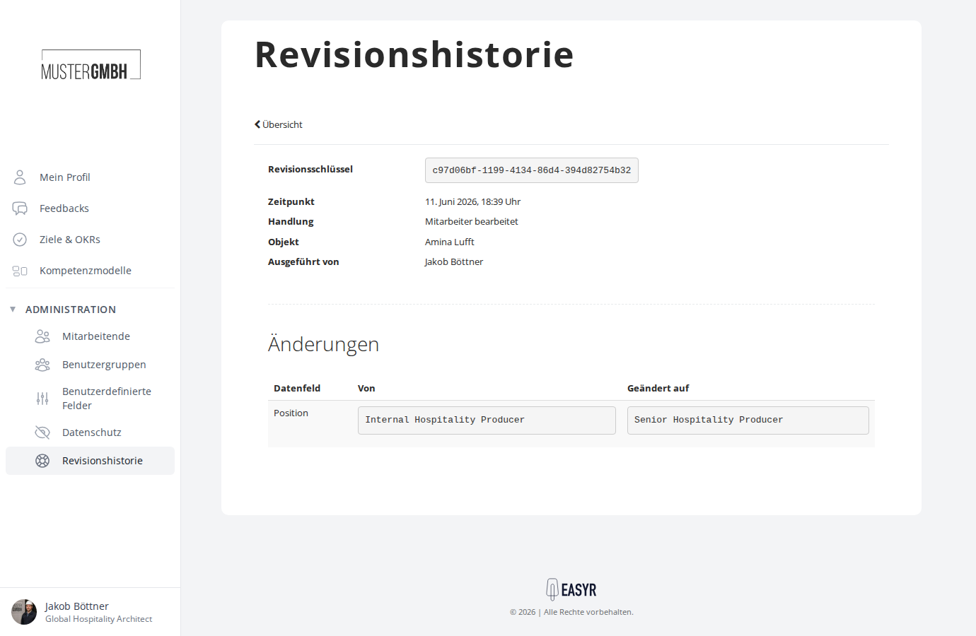 Detailansicht einer Änderung