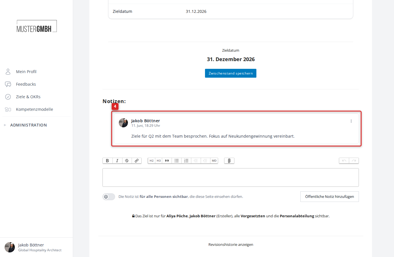Notiz wurde hinzugefügt