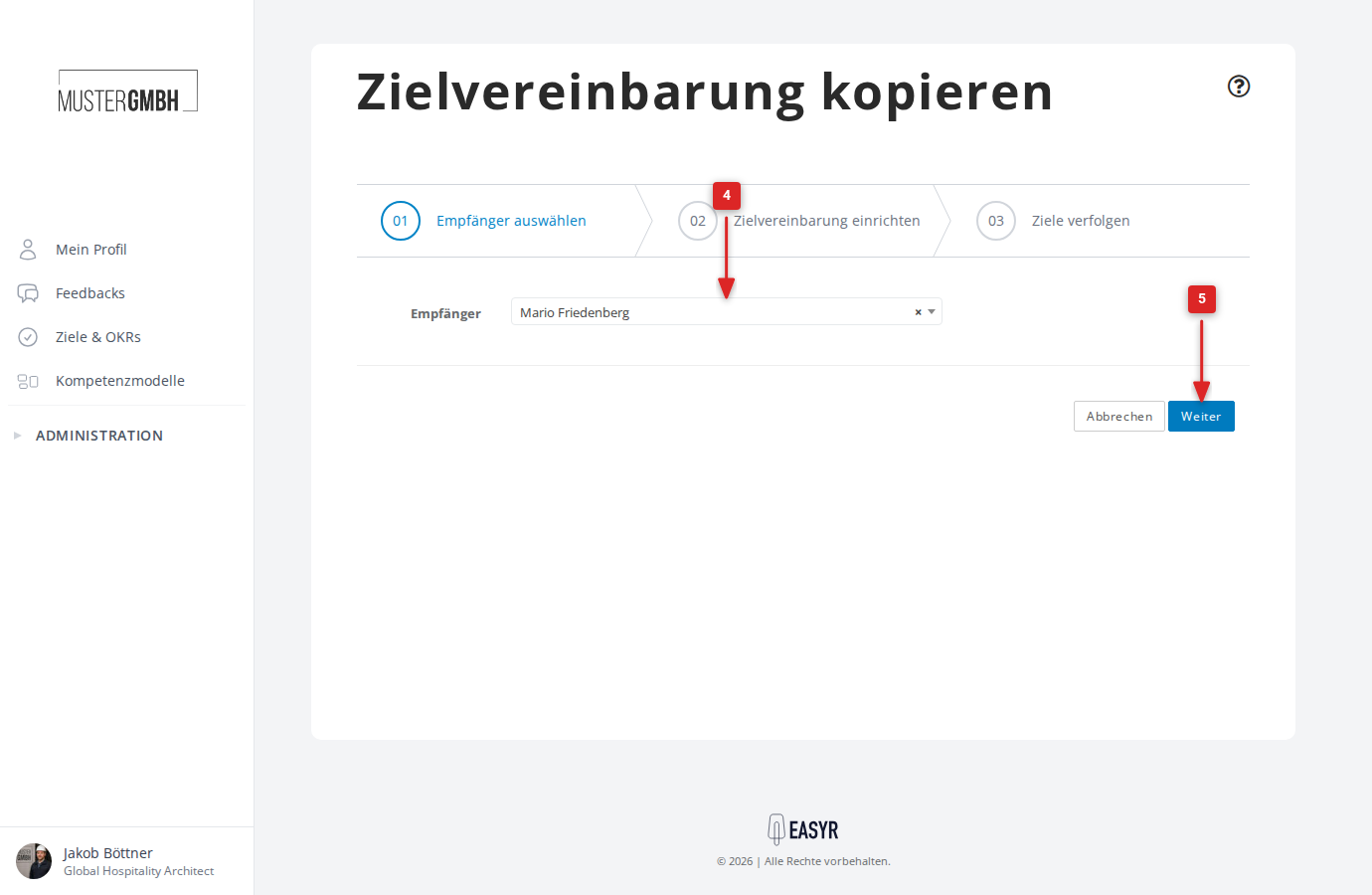 Empfänger auswählen
